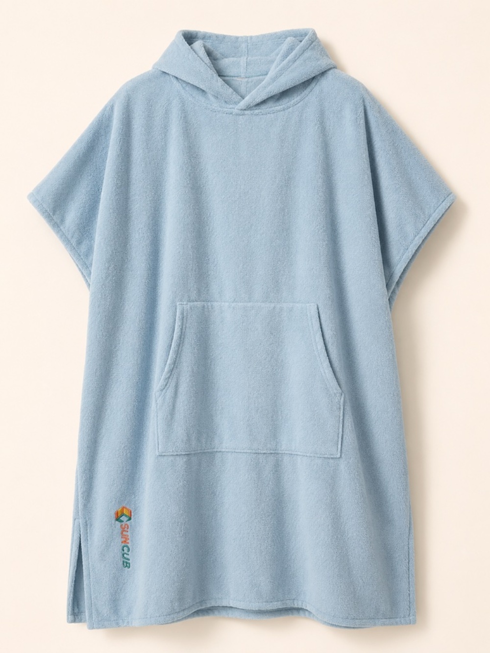 Sun Club Light Blue Hooded Terry Cover-Up Poncho